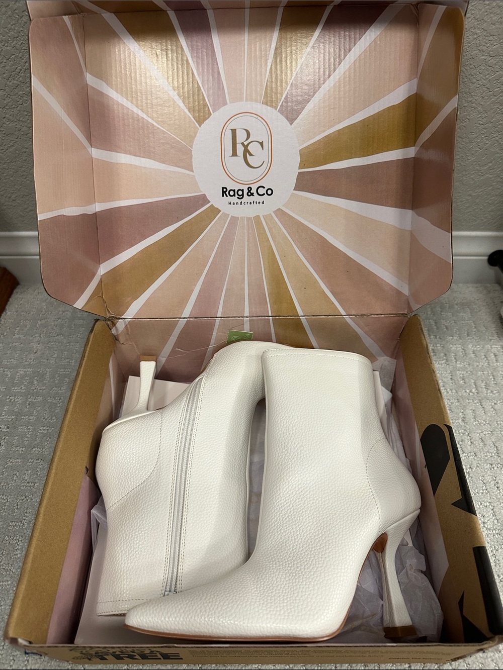 NWT - Rag & Co White Ankle Booties